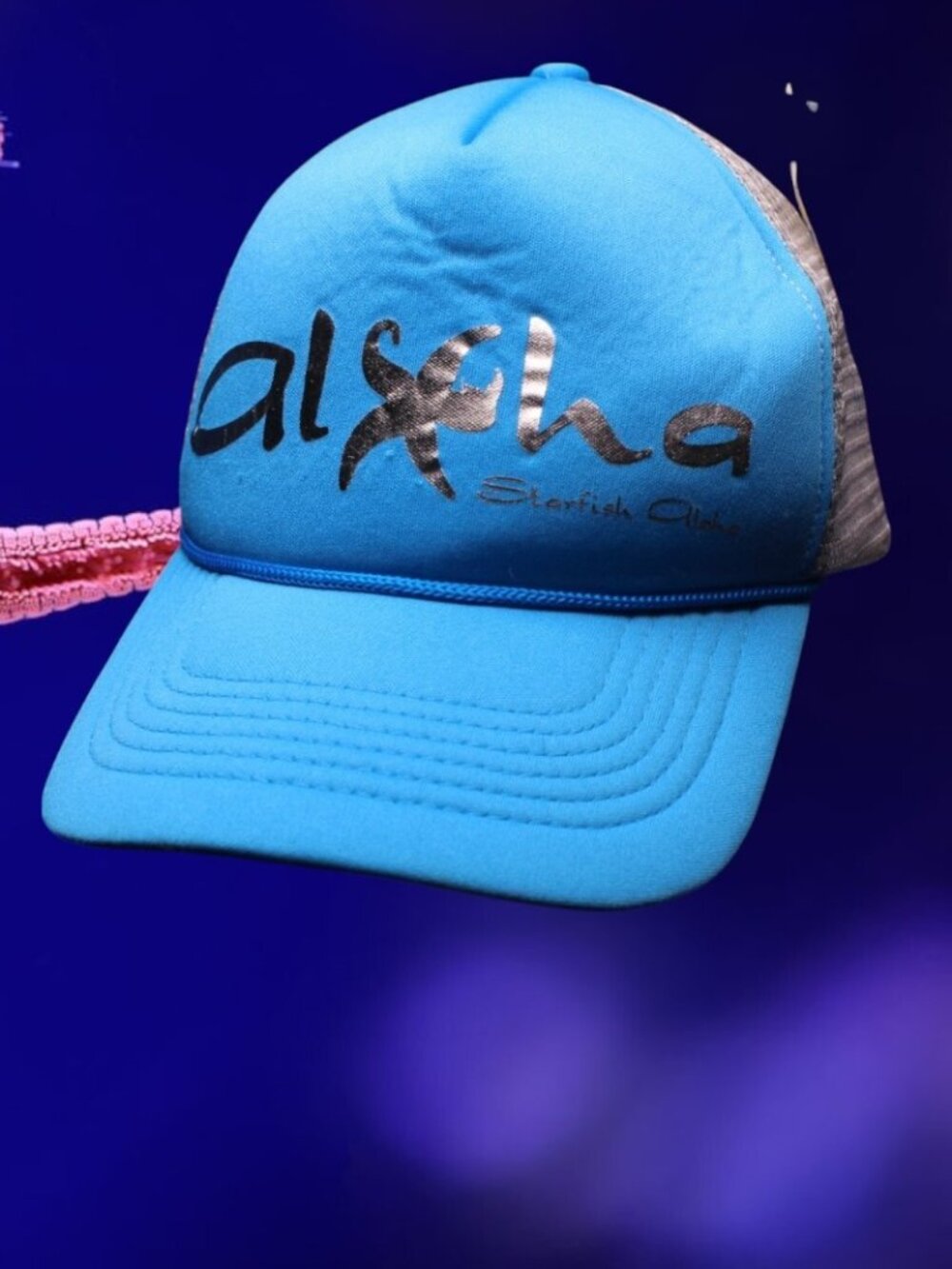 Aloha Starfish Ocean Hawaiian Snapback Adjustable Hat Cap Blue NWT